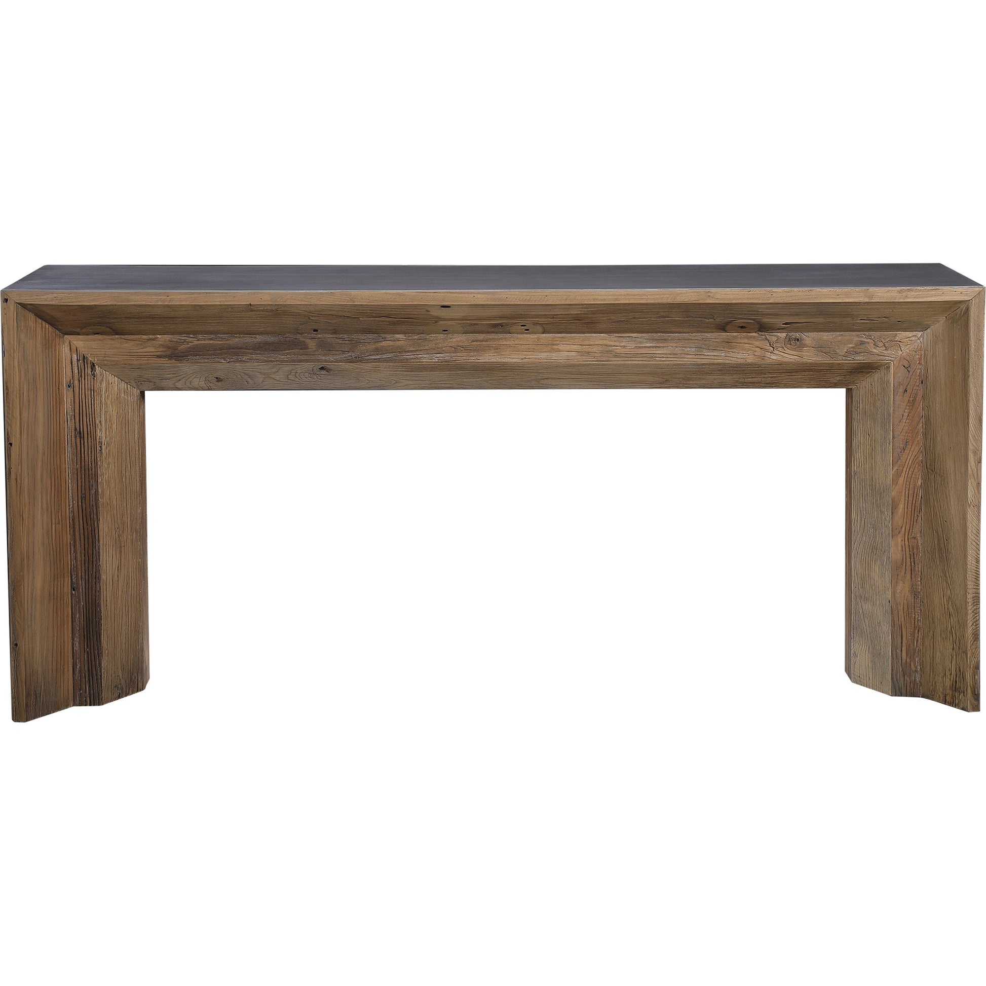 Vail Console Table by Uttermost in natural, gray. Made from reclaimed elm, plywood, concrete in a eclectic & global style.