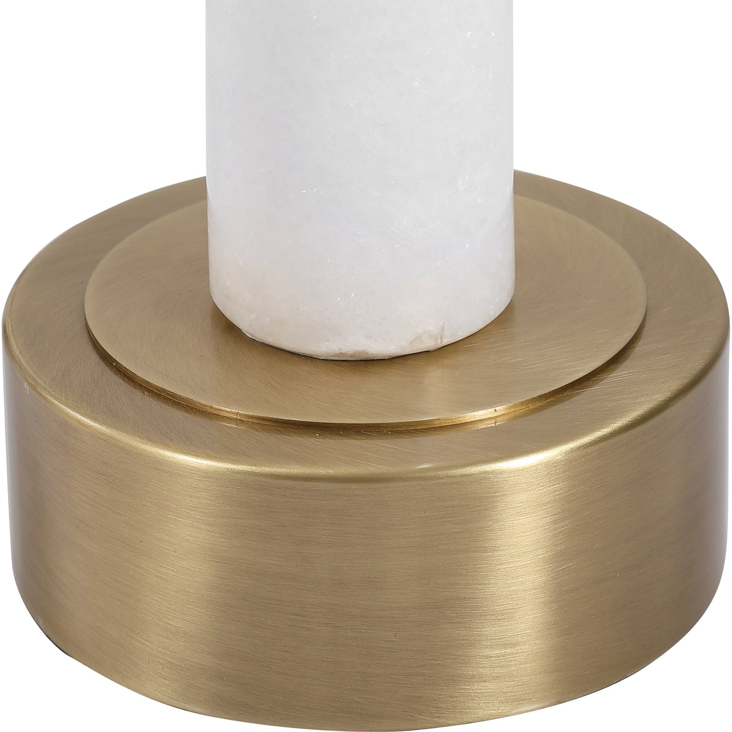 004 SI-1750283 | Additional Silo | Portsmouth Accent Table by Uttermost in brushed brass. Made from iron, marble, glass in a modern style.