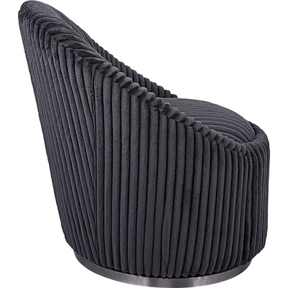 Crue Swivel Chair by Uttermost. Made from plywood, hardwood, fabric, foam, stainless steel in a modern style.