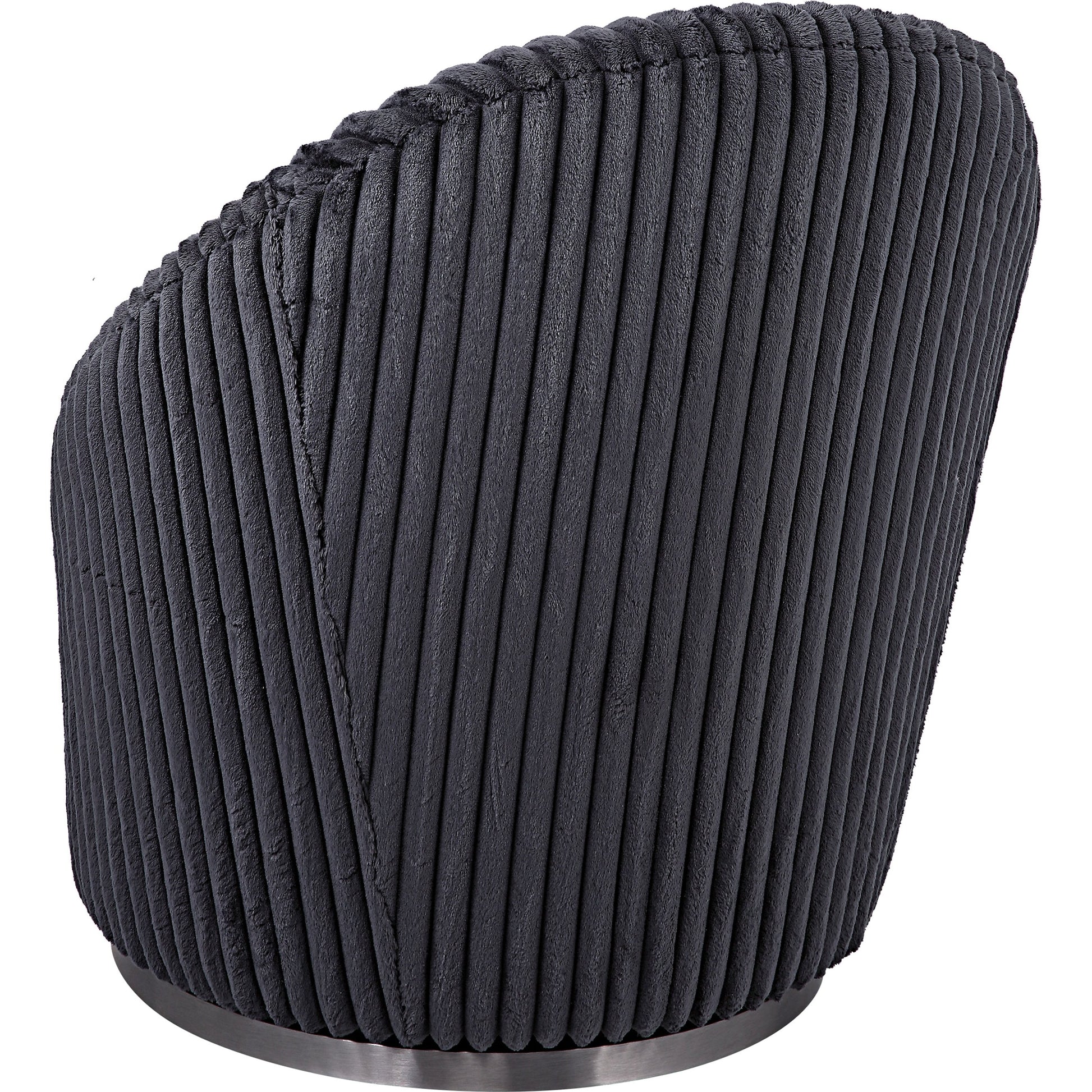 Crue Swivel Chair by Uttermost. Made from plywood, hardwood, fabric, foam, stainless steel in a modern style.