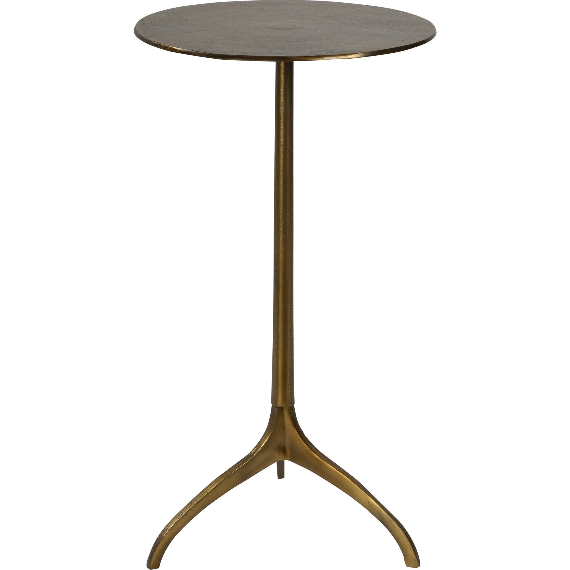 Beacon Accent Table by Uttermost in antique gold. Made from aluminum in a eclectic & global style.
