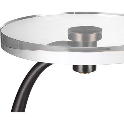 Waveney Drink Table by Uttermost. Made from iron, crystal in a modern style.