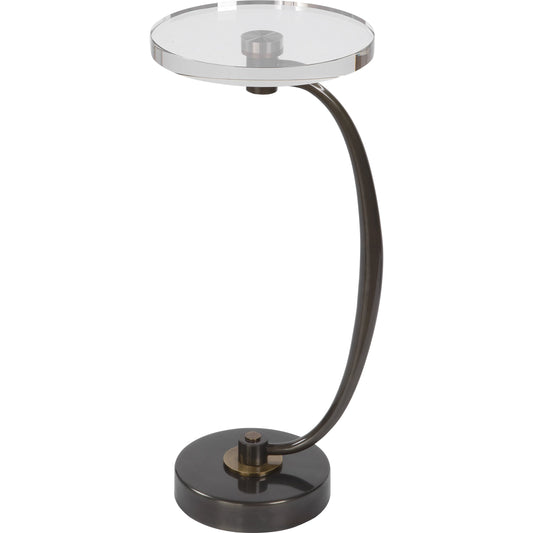 Waveney Drink Table by Uttermost. Made from iron, crystal in a modern style.