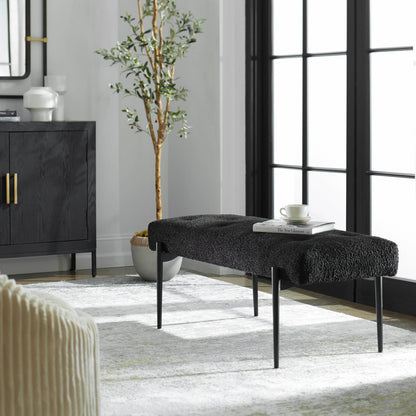 Olivier Bench by Uttermost. Made from stainless steel, fabric, plywood, foam in a modern style.