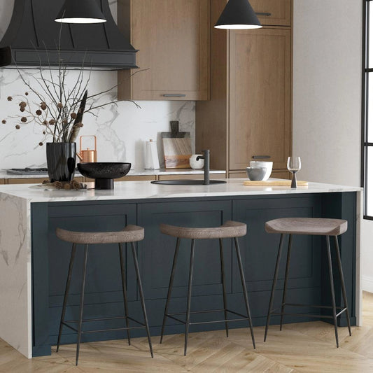 Cordova Counter Stool by Uttermost in driftwood gray. Made from iron, wood in a modern style.