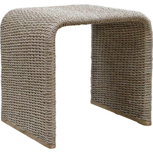 Calabria End Table by Uttermost in woven seagrass. Made from woven seagrass, mango wood, metal in a coastal style.