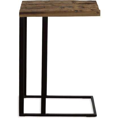 Union Accent Table by Uttermost in rustic brown. Made from wood, iron in a modern style.