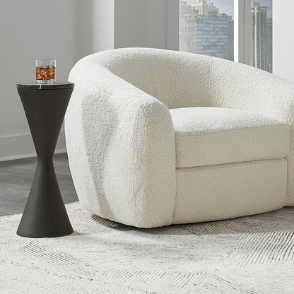 Time's Up Drink Table by Uttermost in matte black. Made from resin, marble, iron in a modern style.