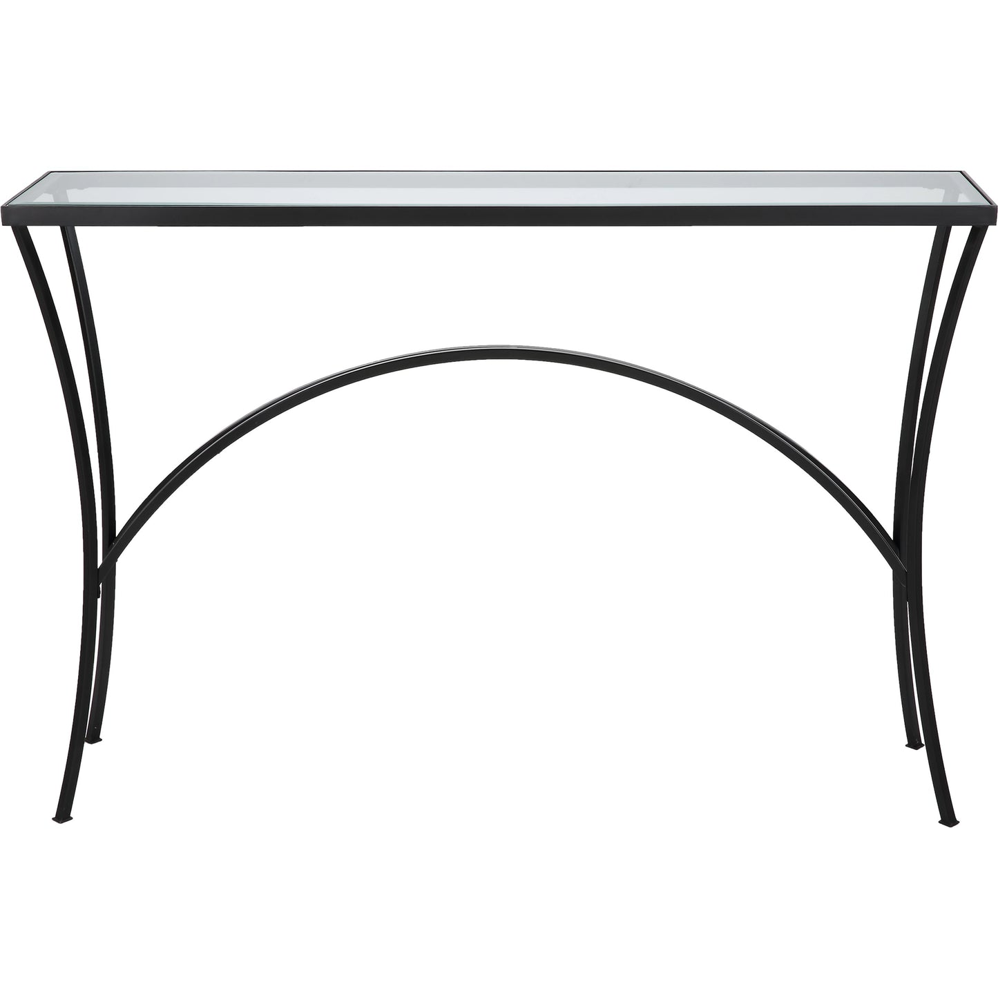 002 SI-2016433 | Additional Silo | Alayna Console Table by Uttermost in black. Made from metal, tempered glass in a modern style.
