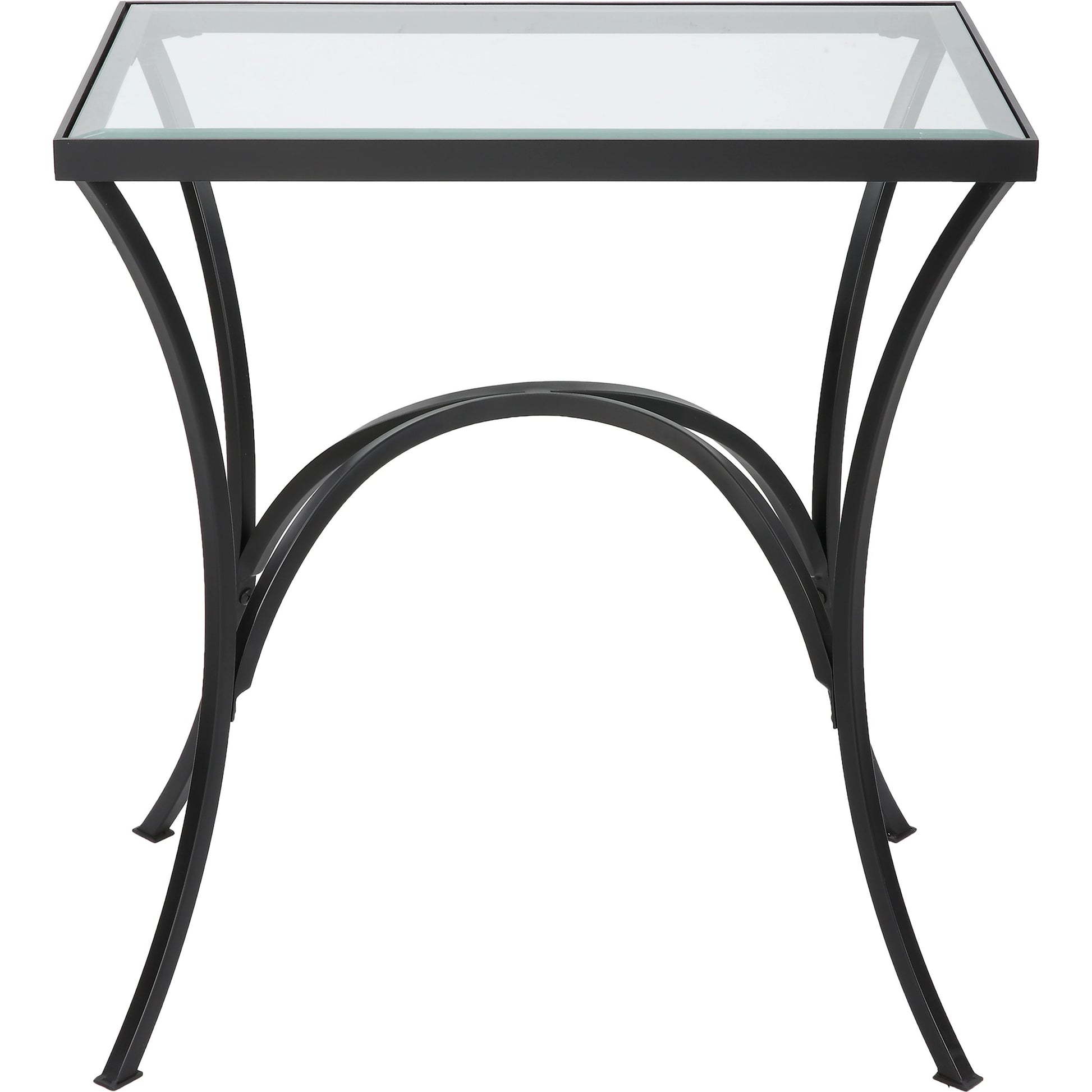 Alayna End Table by Uttermost. Made from metal, tempered glass in a modern style.
