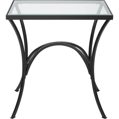 Alayna End Table by Uttermost. Made from metal, tempered glass in a modern style.