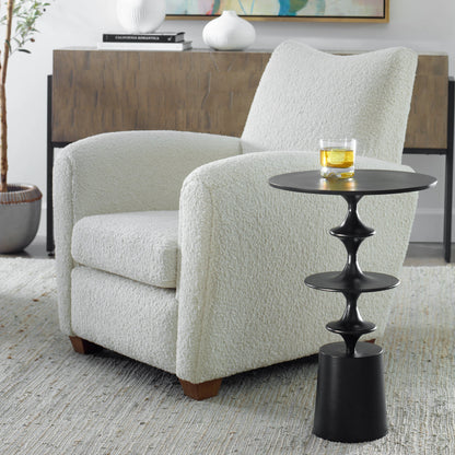 Flight Textured Accent Table by Uttermost in black. Made from aluminum in a modern style.