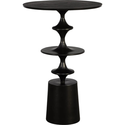 Flight Textured Accent Table by Uttermost in black. Made from aluminum in a modern style.