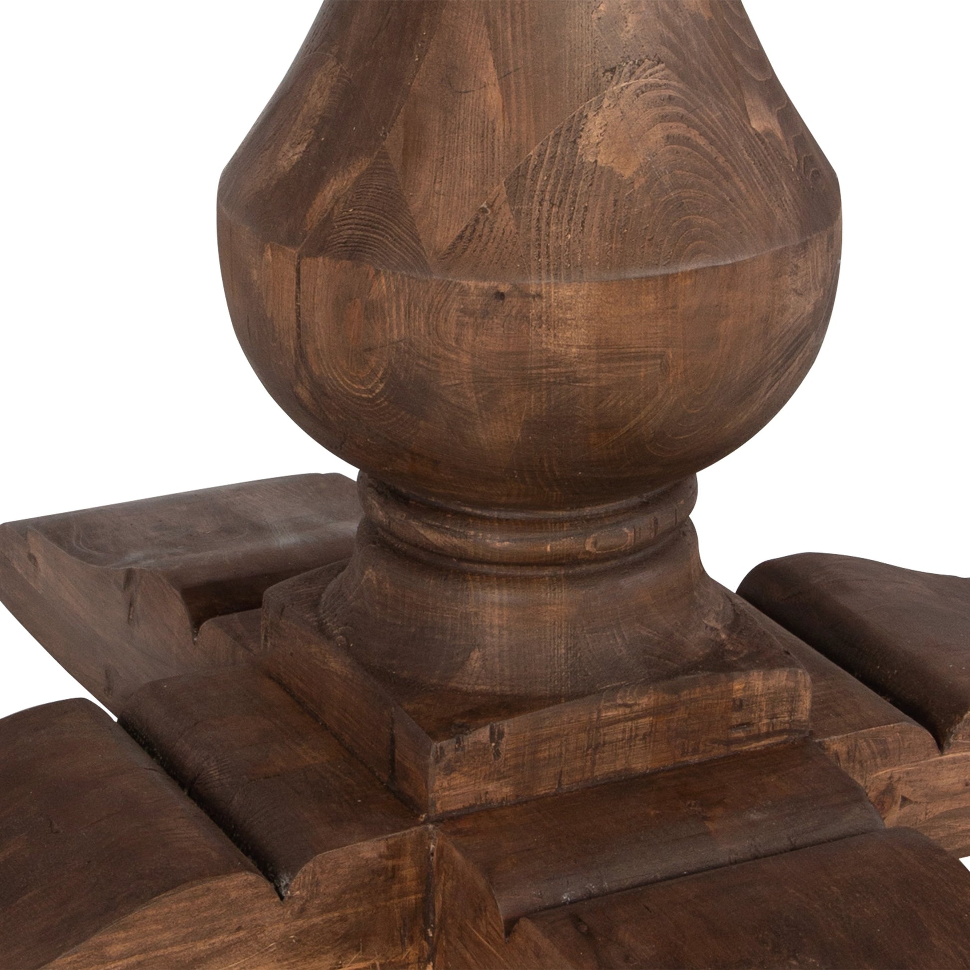 Stratford Round Dining Table by Uttermost in stony gray wash. Made from reclaimed fir in a traditional style.