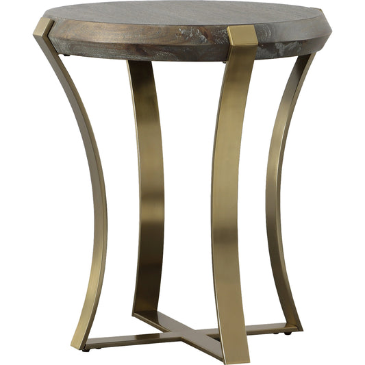 Unite Side Table by Uttermost in dark walnut. Made from metal, mdf, veneer, solid wood in a modern style.