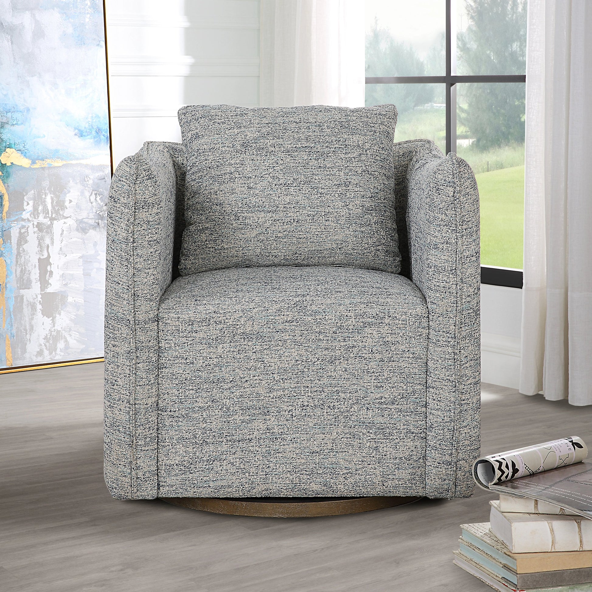 Corben Swivel Chair by Uttermost. Made from unique in a modern style.