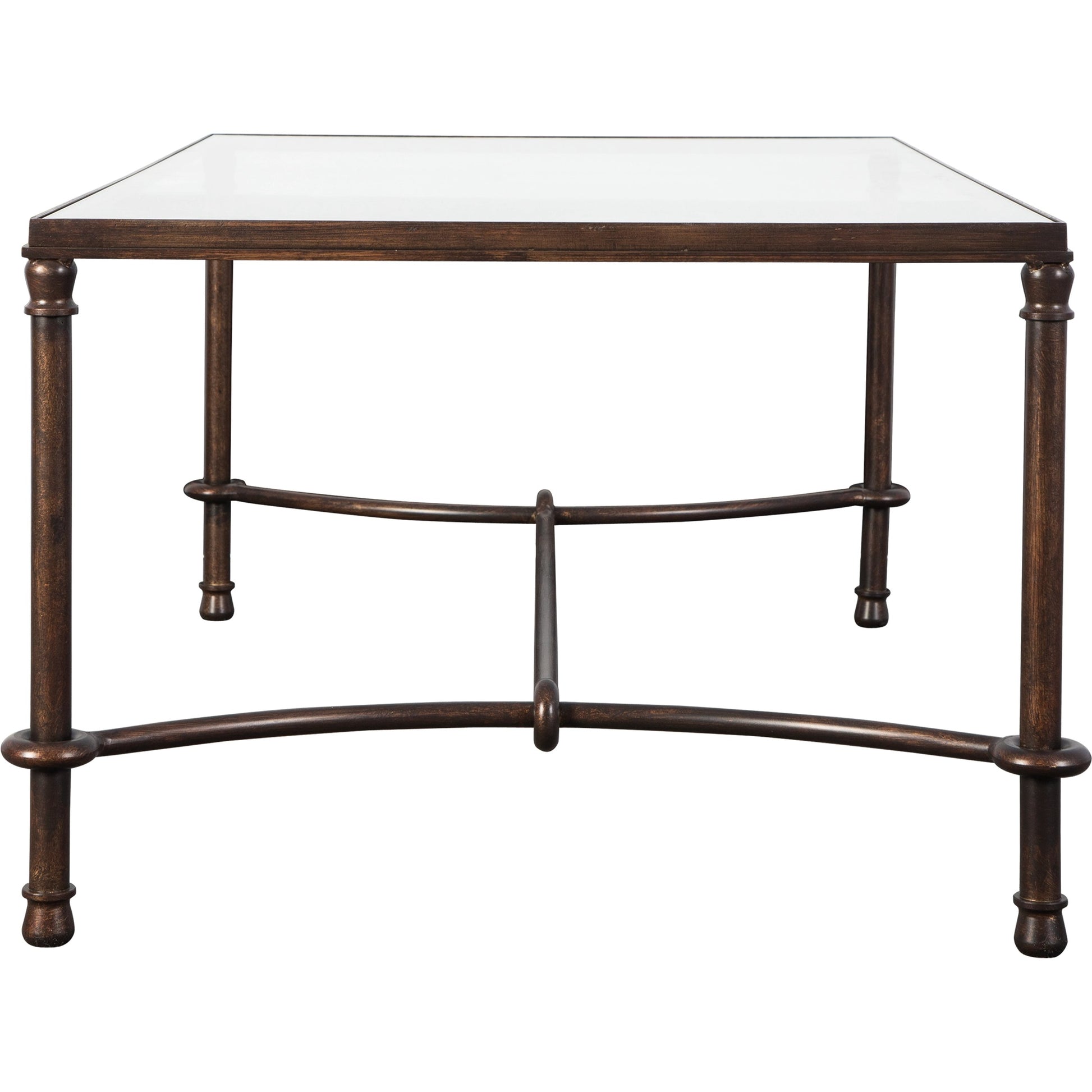 Warring Iron Coffee Table by Uttermost in iron. Made from metal, tempered glass in a cottage & farmhouse style.