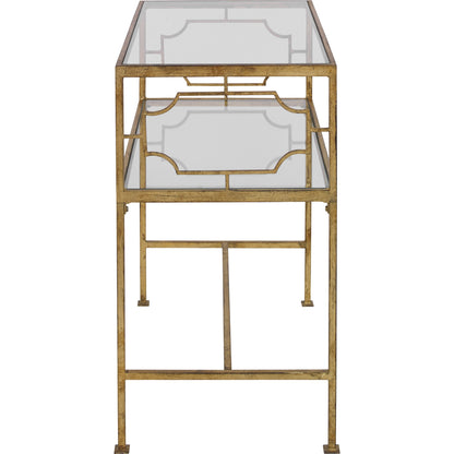 Genell Side Table by Uttermost. Made from metal, tempered glass in a modern style.