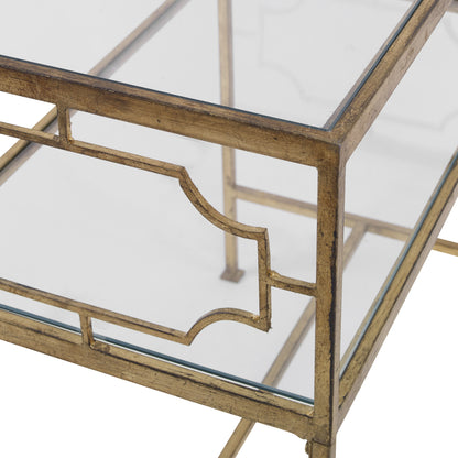 Genell Side Table by Uttermost. Made from metal, tempered glass in a modern style.