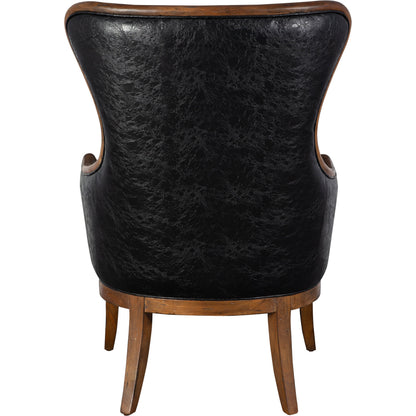 Snowden Tan Wing Chair by Uttermost. Made from wood, foam, fabric, pu leather in a cottage & farmhouse style.