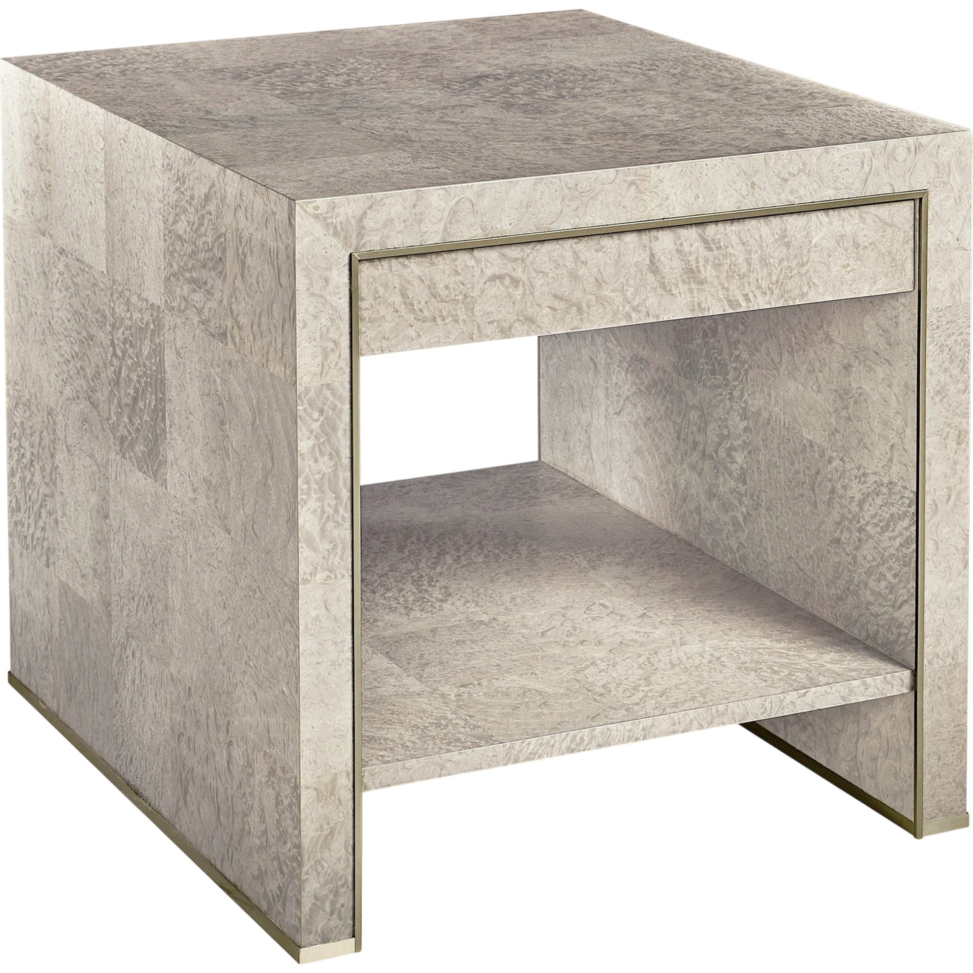 Water Surge Skookumchuck Madrona Burl End Table by Jonathan Charles in madrona burl. Made from grey burl in a transitional style.