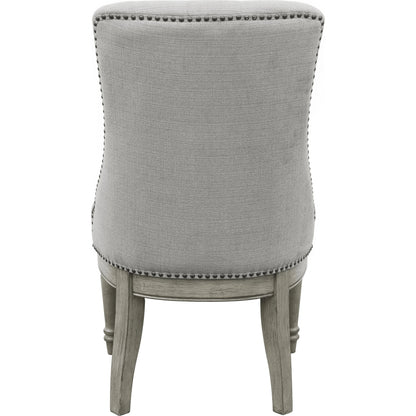 Madison Ridge Host Chair by Pulaski Furniture in bluff grey. Made from asian hardwood, oak veneers in a traditional style.