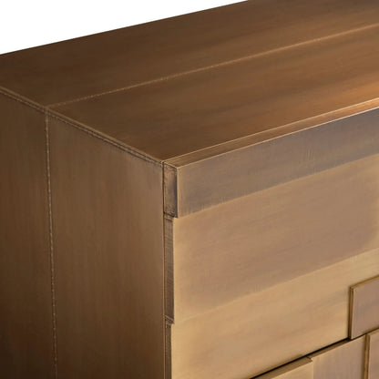 Acora Nightstand by Bernhardt in brass. Made from metal in a modern style.