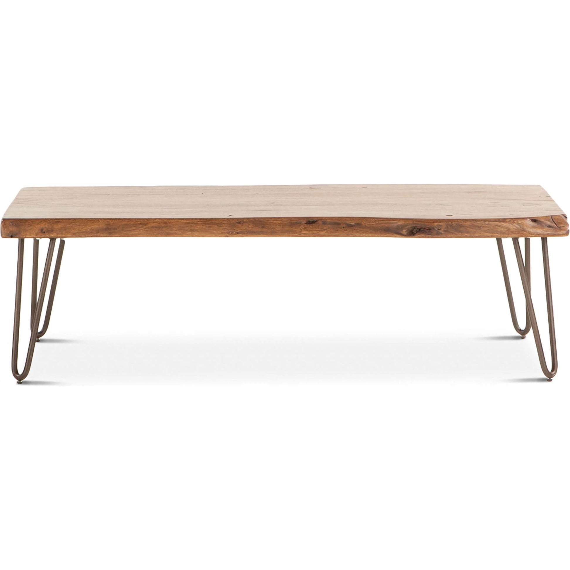 Grandby Coffee Table by World Interiors in brown and walnut, antique zinc. Made from acacia wood, steel in a modern style.