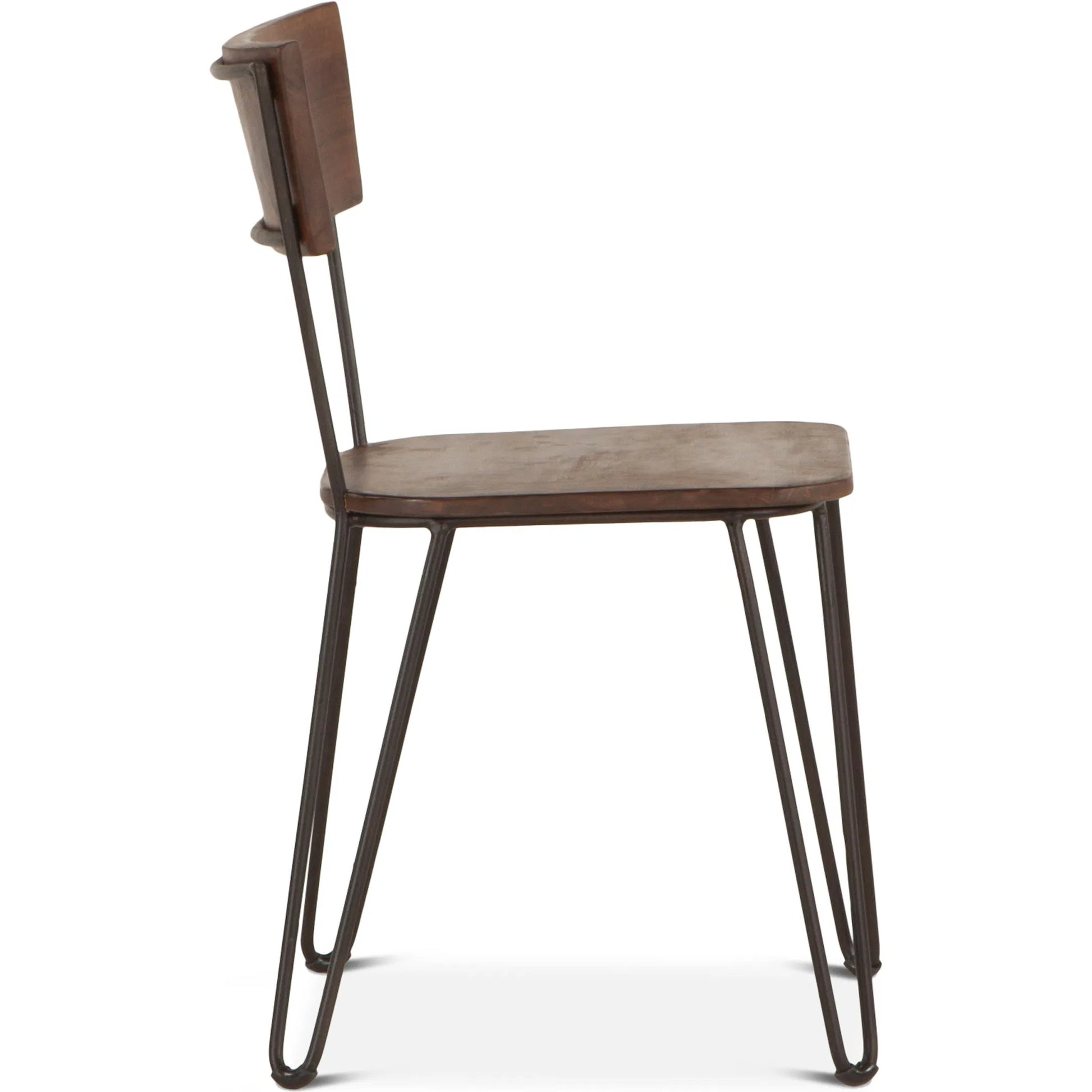 Grandby Dining Chairs by World Interiors in brown and walnut, antique zinc. Made from acacia wood, steel in a modern style.