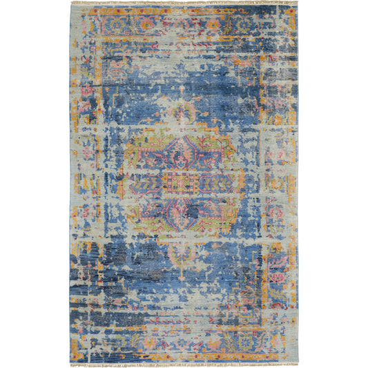Festival Rug by Surya in blue, navy, medium gray, seafoam, olive. Made from 100% wool in a unique style.