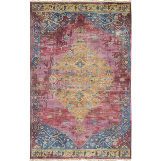 Festival Rug - 23265 by Surya in mauve, plum, burgandy, rust, burgundy, mustard. Made from 100% wool in a unique style.