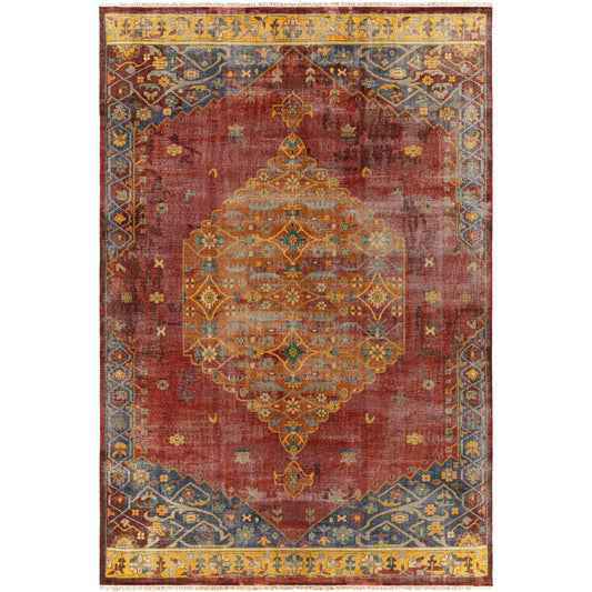 Festival Rug - 23265 by Surya in mauve, plum, burgandy, rust, burgundy, mustard. Made from 100% wool in a unique style.