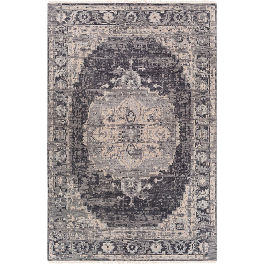 Festival Rug by Surya in black, charcoal, medium gray. Made from unique in a unique style.
