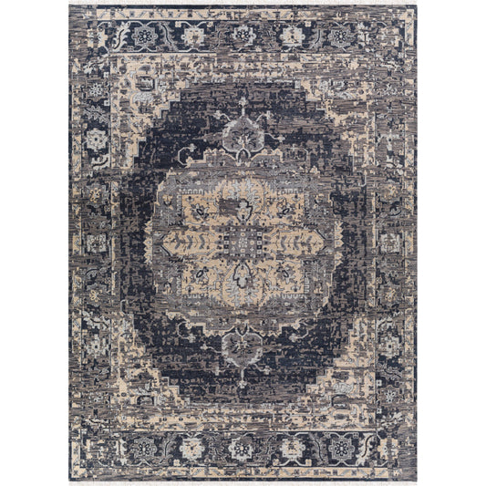 Festival Rug by Surya in black, charcoal, medium gray. Made from unique in a unique style.
