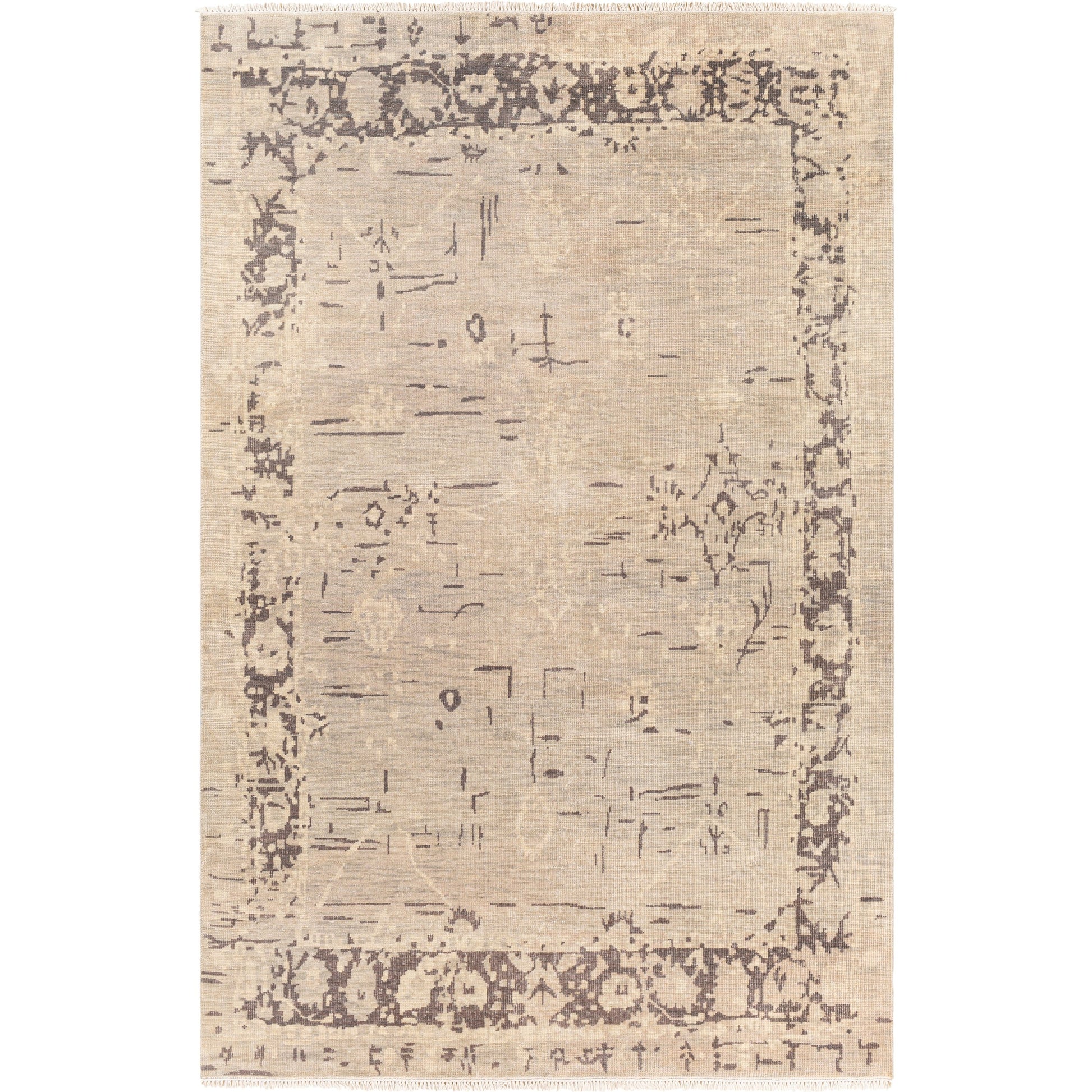 Festival Rug by Surya in medium gray, taupe, charcoal, cream. Made from unique in a traditional style.