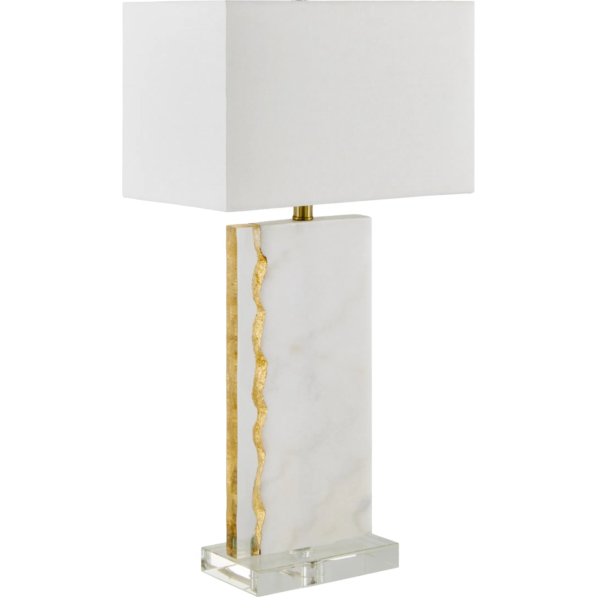Fivo Accent Table Lamp by Surya in white, translucent, gold, clear and paintedpaintedpolishedpainted. Made from marble, resin, crystal, linen, plastic, iron in a modern style.