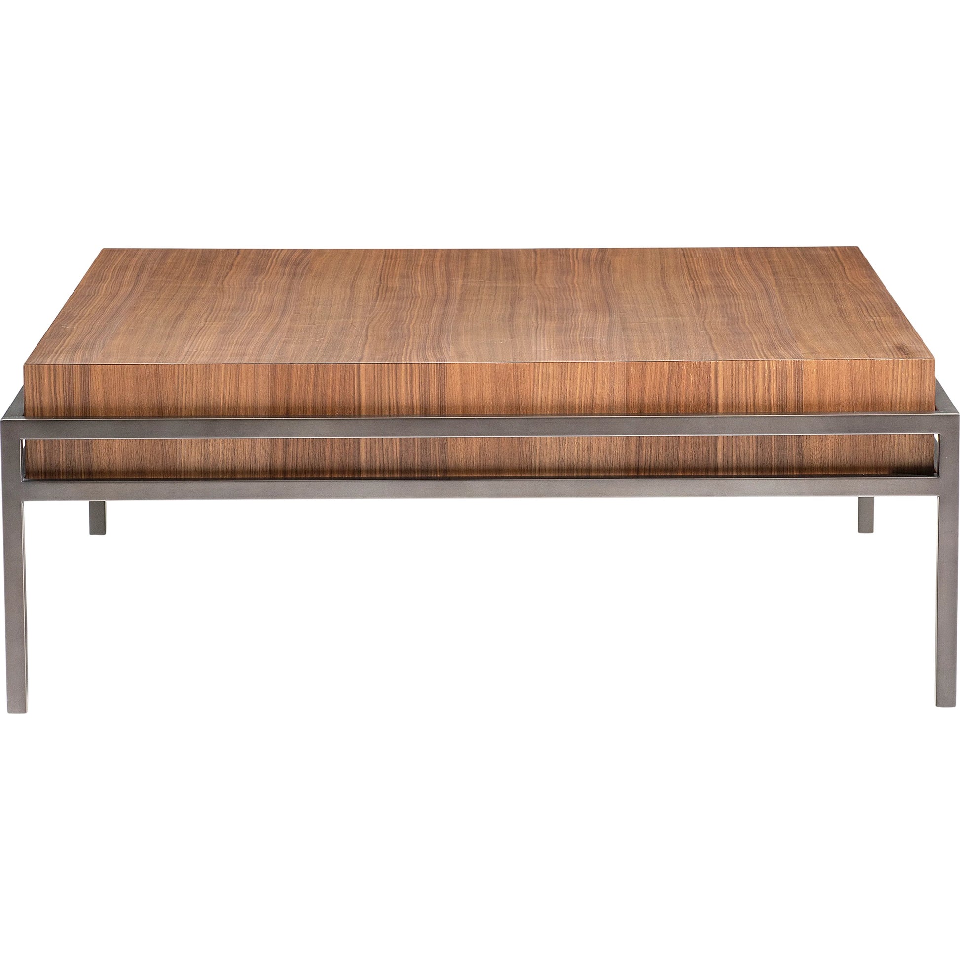 Collins Cocktail Table by Bernhardt in brown. Made from wood, metal in a unique style.