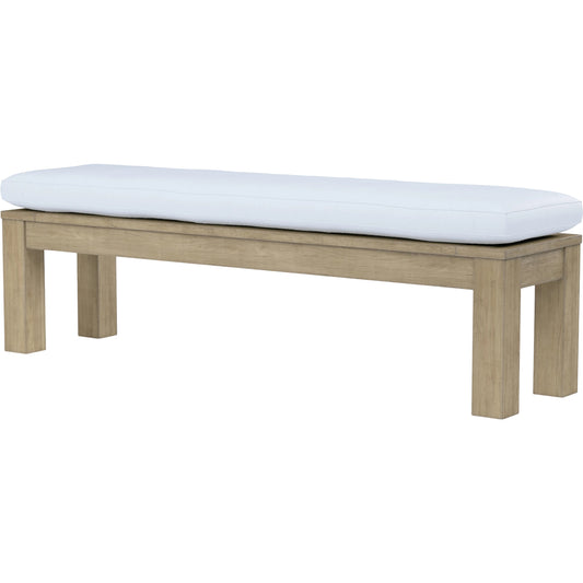 Coastal Outdoor Teak Dining Bench by Sunset West. Made from teak in a modern style.