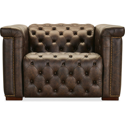 Savion Deux Power Recliner with Power Headrest by Hooker Furniture in dark wood. Made from unique in a traditional style.