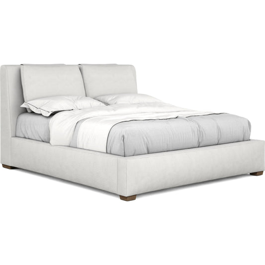 Stockyard Upholstered Bed by A.R.T. Furniture in white and smoked. Made from parawood solids, foam, loose fibers, fabric in a modern style.