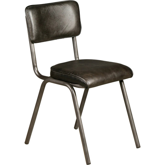 William Dining Chair (Set of 2) by World Interiors in black, silver. Made from leather, iron in a unique style.
