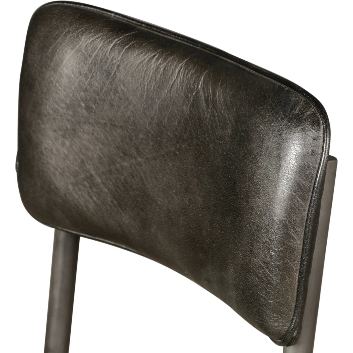 003 SI-2445314 | Closeup | William Dining Chair by World Interiors in black, silver. Made from leather, iron in a unique style.