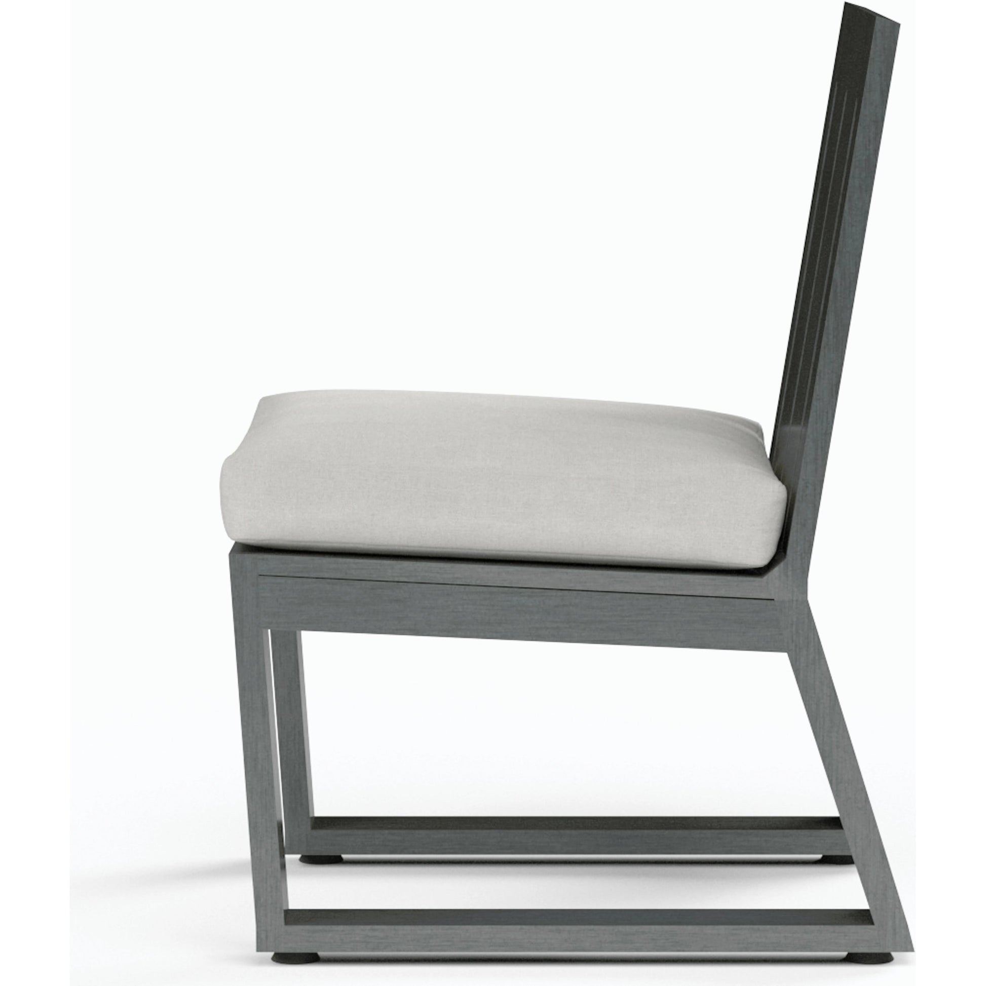 Redondo Outdoor Dining Chair by Sunset West in grays. Made from aluminum in a modern style.
