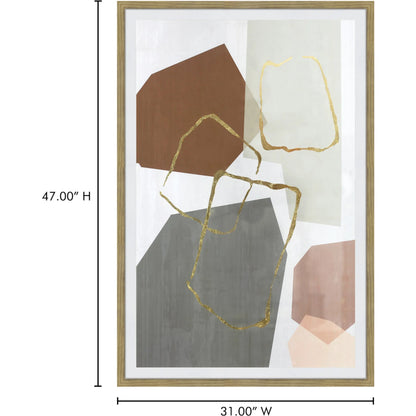 Speculate Wall Decor by Moe's Home Collection in multicolor. Made from ink print on paper, polystyrene frame with oak finish, glass, mdf backing in a transitional style.