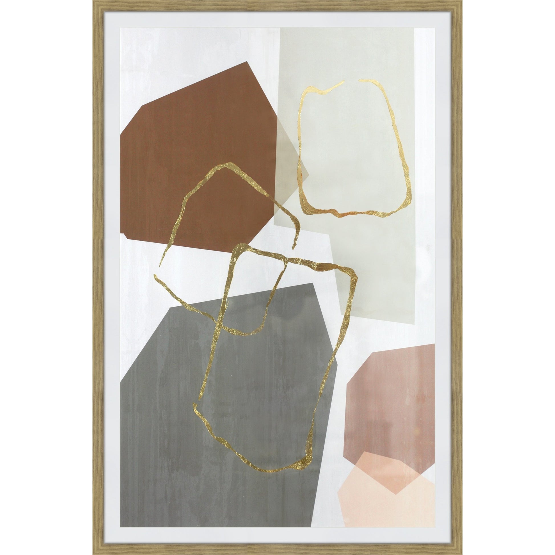 Speculate Wall Decor by Moe's Home Collection in multicolor. Made from ink print on paper, polystyrene frame with oak finish, glass, mdf backing in a transitional style.