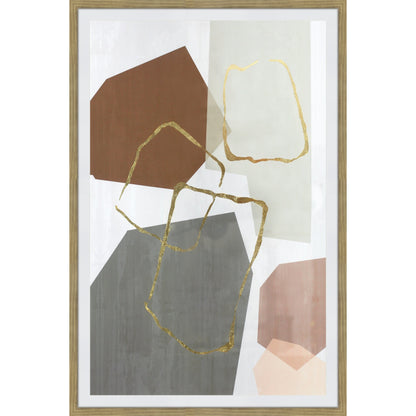 Speculate Wall Decor by Moe's Home Collection in multicolor. Made from ink print on paper, polystyrene frame with oak finish, glass, mdf backing in a transitional style.