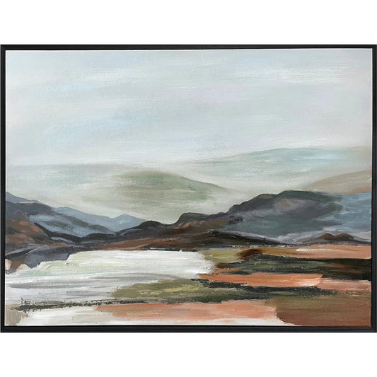 Hillside Framed Painting by Moe's Home Collection in multicolor. Made from canvas, pine wood stretcher, pine wood frame in a unique style.