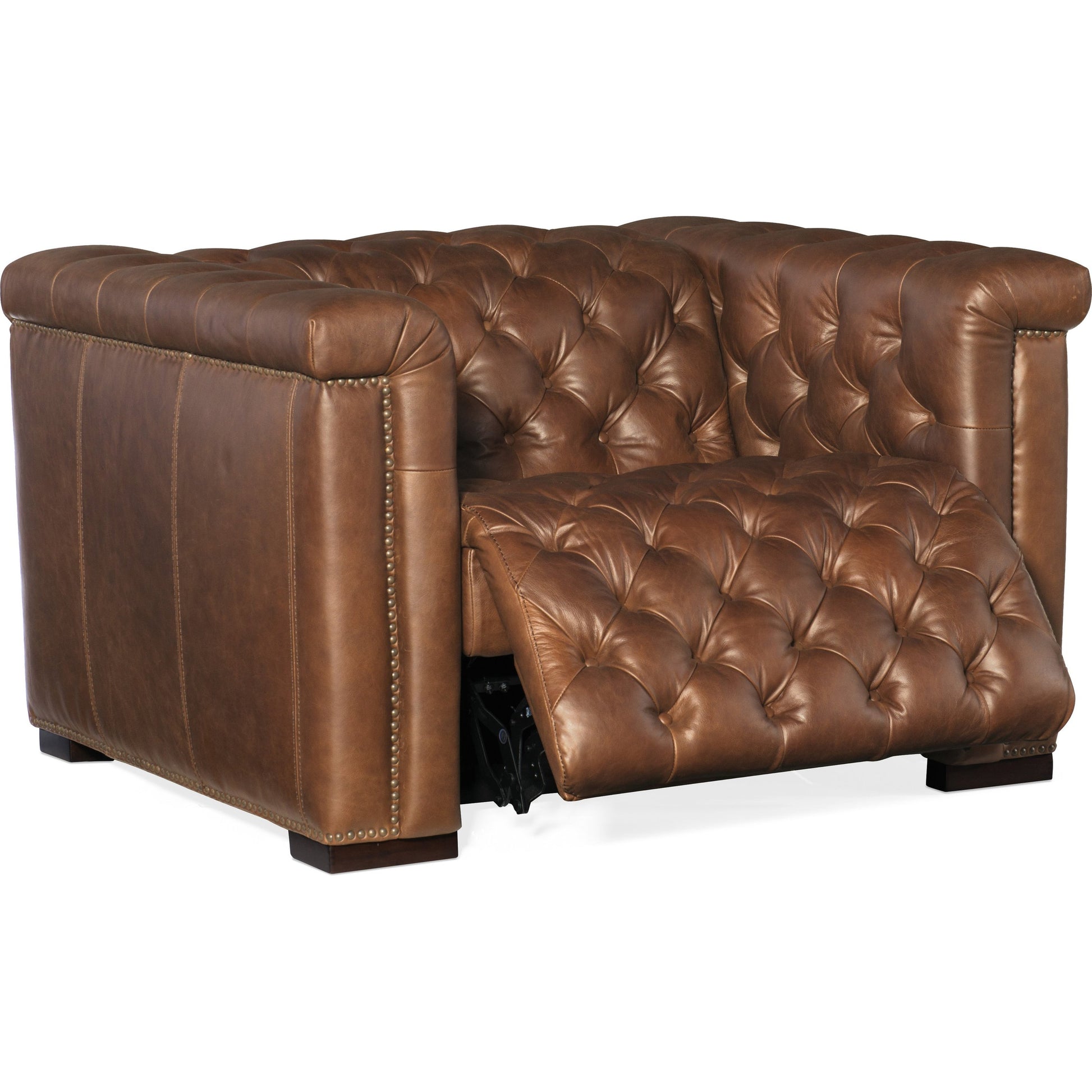 Savion Grandier Power Recliner by Hooker Furniture. Made from leather in a transitional style.
