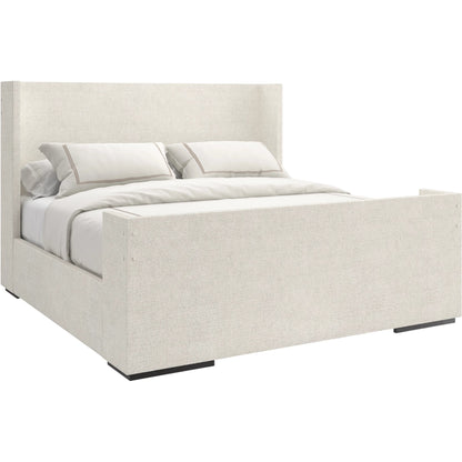 Shelter Me King Bed by Caracole in ivory and almost black. Made from poplar in a unique style.
