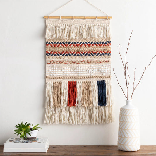 Freya Wall Hanging - 25348 by Surya in tan, taupe. Made from 70% wool, 20% polyester, 10% cotton in a eclectic & global style.